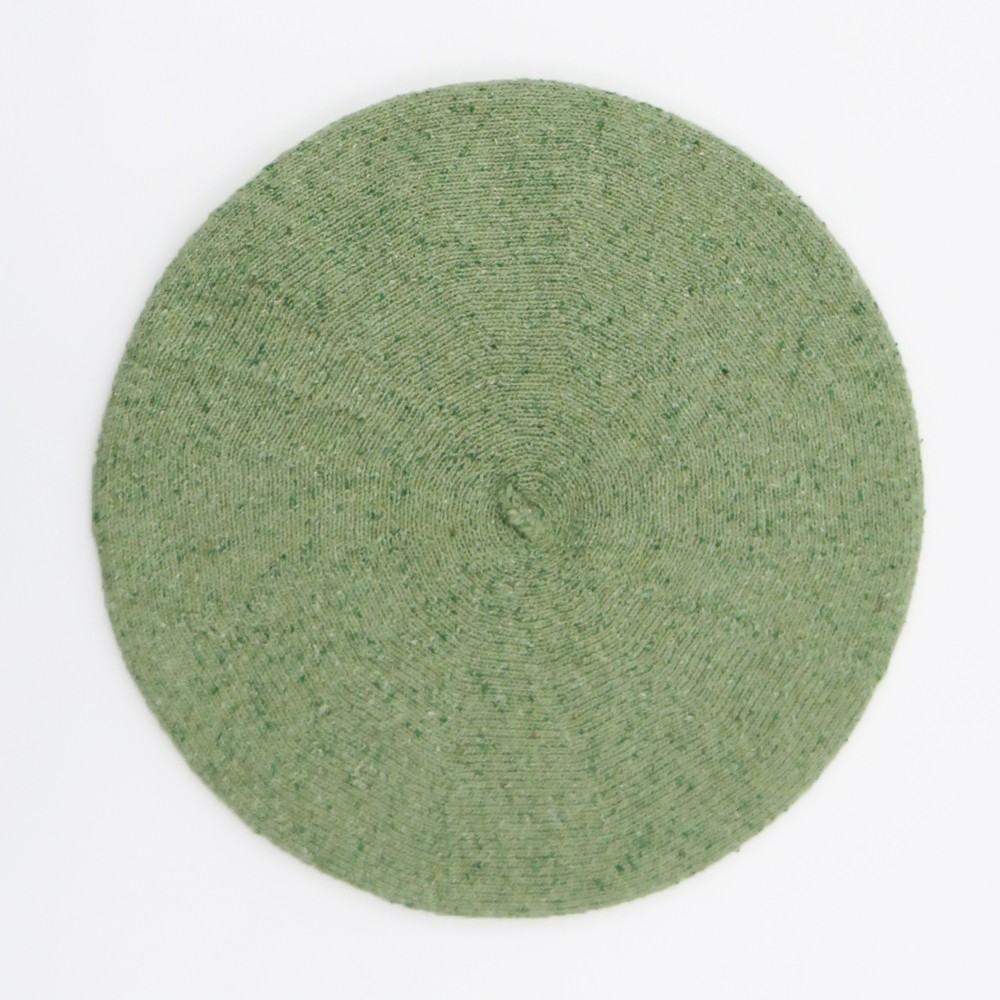light green cotton beret