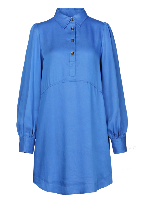 blauwe jurk lyocell