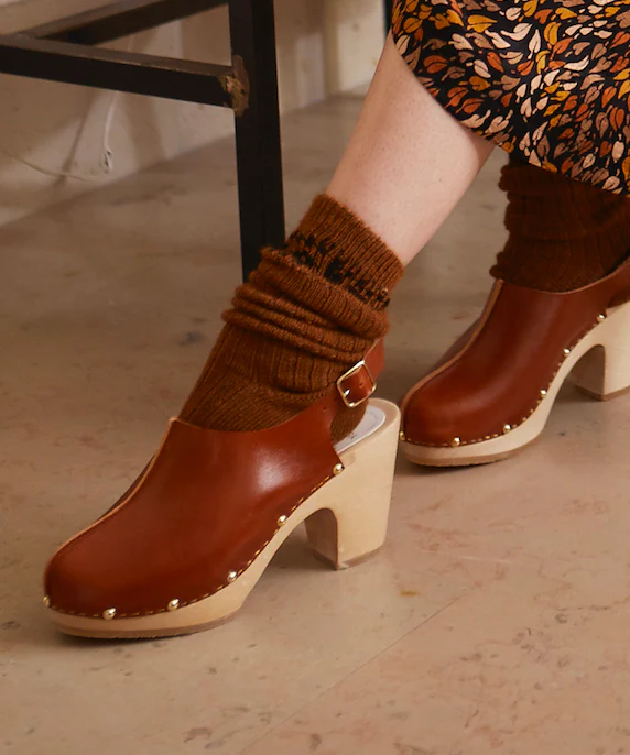 Schoenen damesschoenen Klompen & Muilen Cognac Handmade Leather Mules Moda 