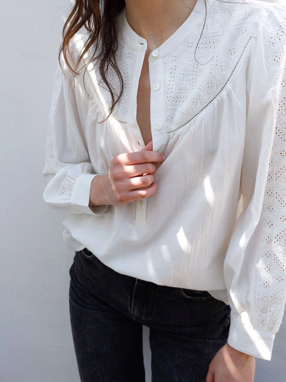 embroidered blouse cotton