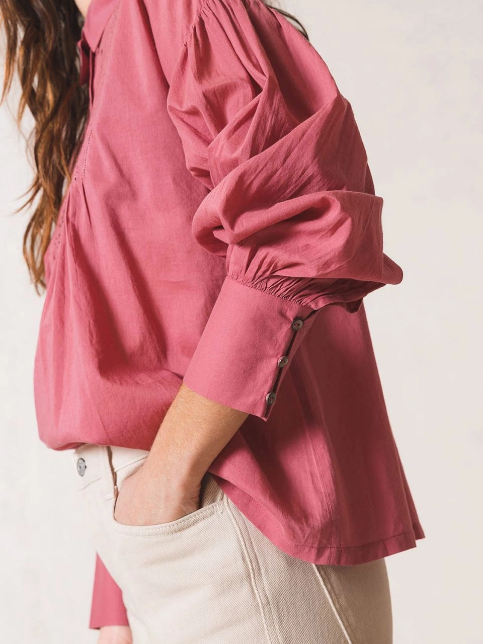 geborduurde blouse roze