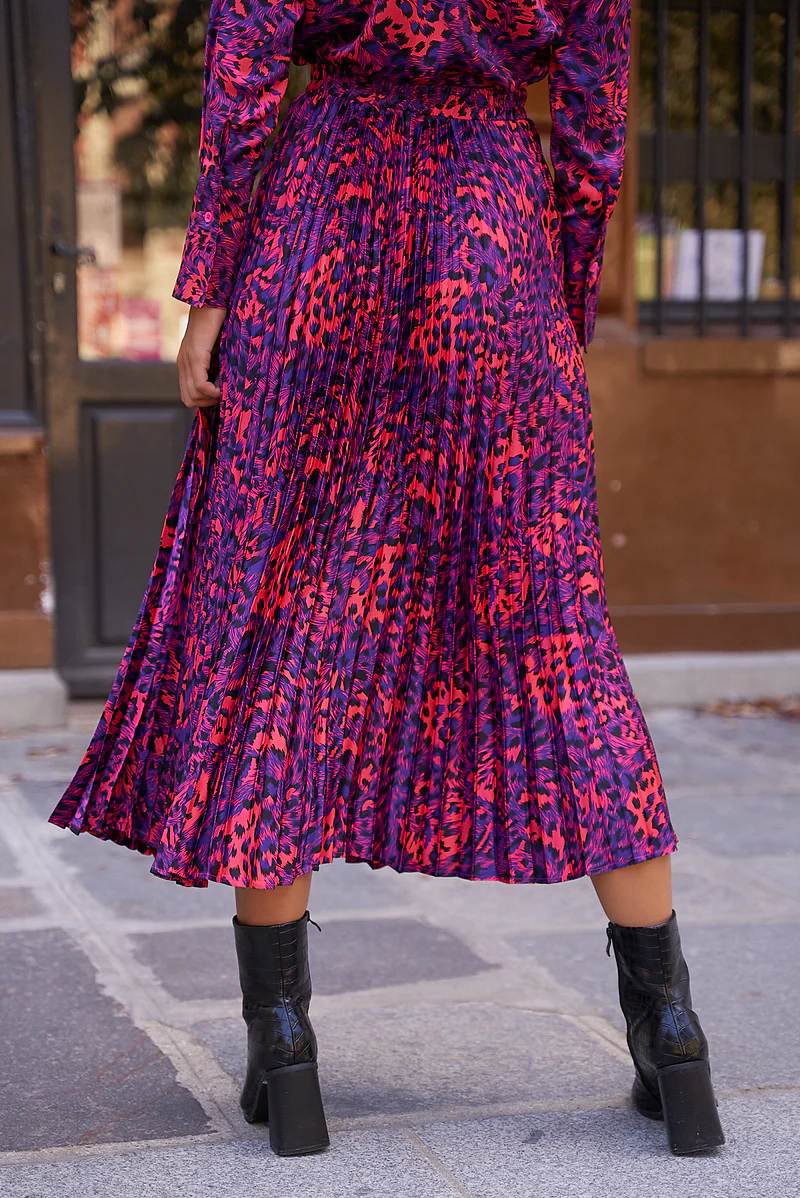 leopard print skirt pink