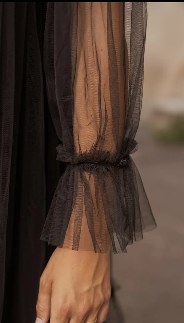 voile jurk zwart